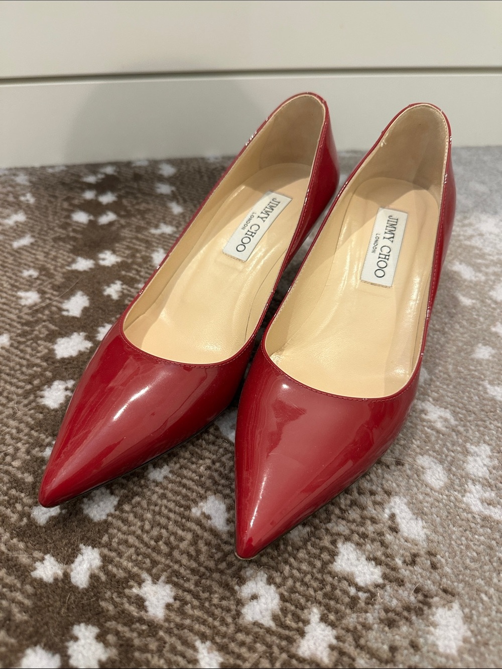 Jimmy Choo Red Patent Pointed Toe Pumps
